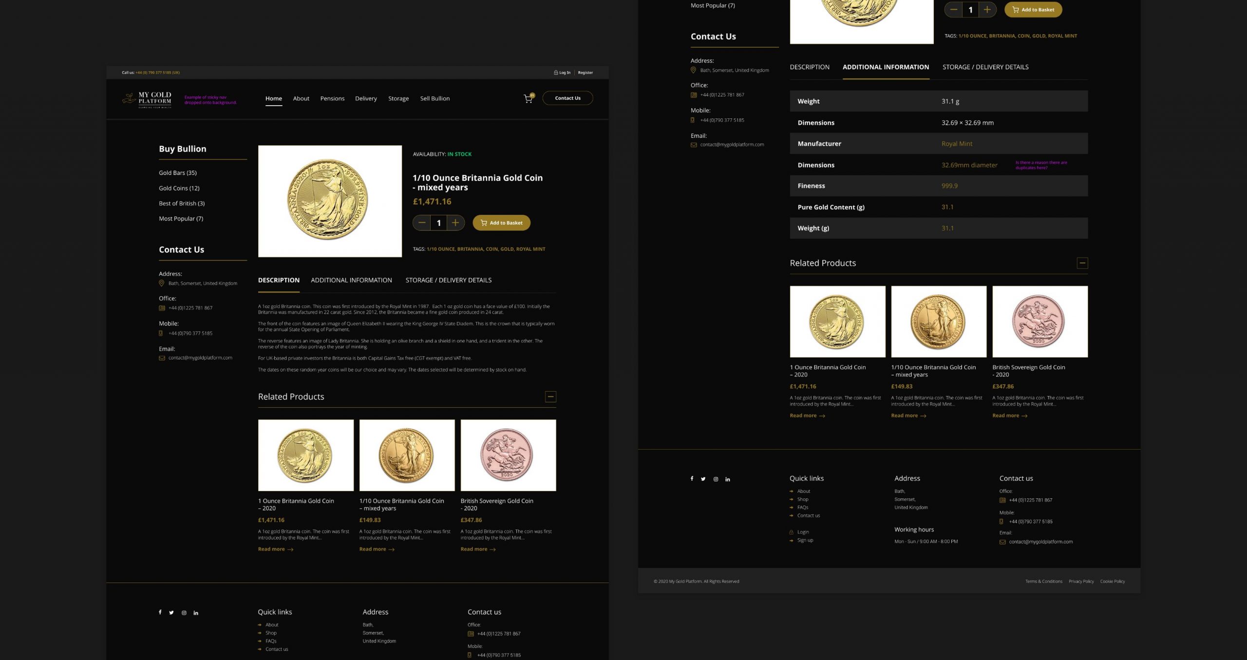 My Gold Platform Product Page